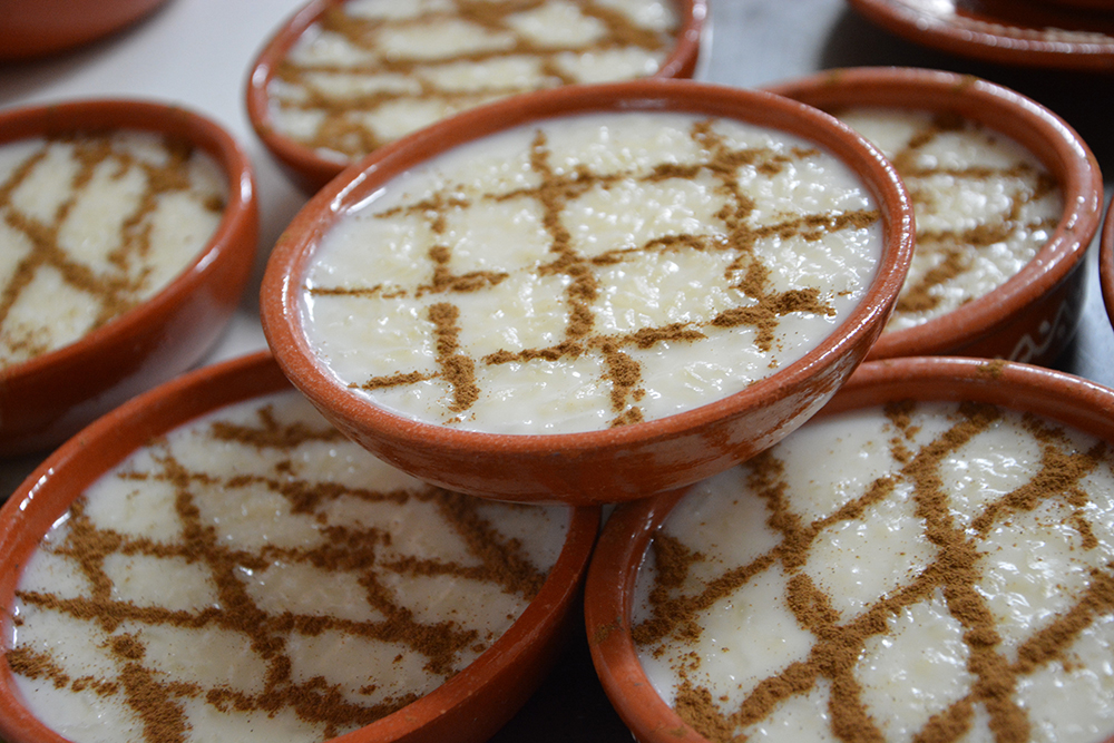 Arroz Doce decorado com canela